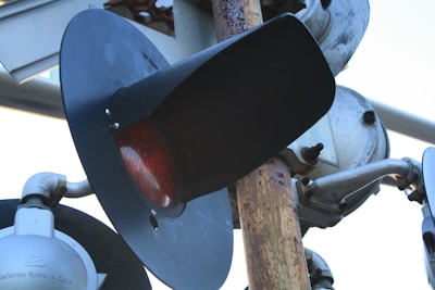 A high-resolution image of a modern train signal installation.