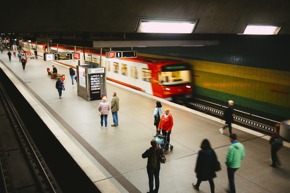 people in the train station