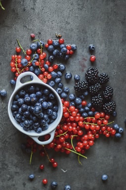 golden ratio for photo composition,how to photograph berries; round red and blue berries beside bowl