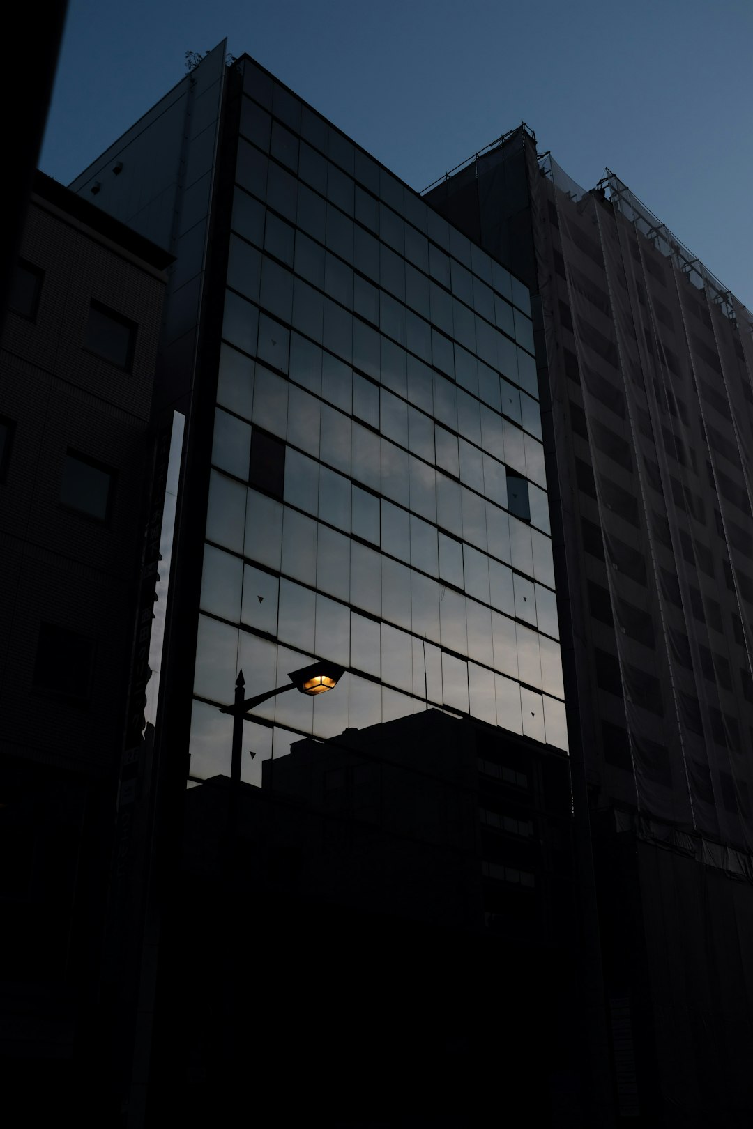 gray and black glass building