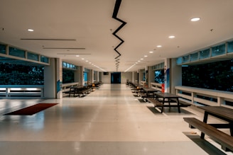 empty table and chairs