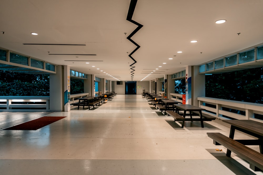 empty table and chairs