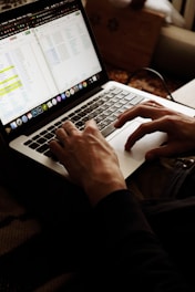 person using MacBook Air