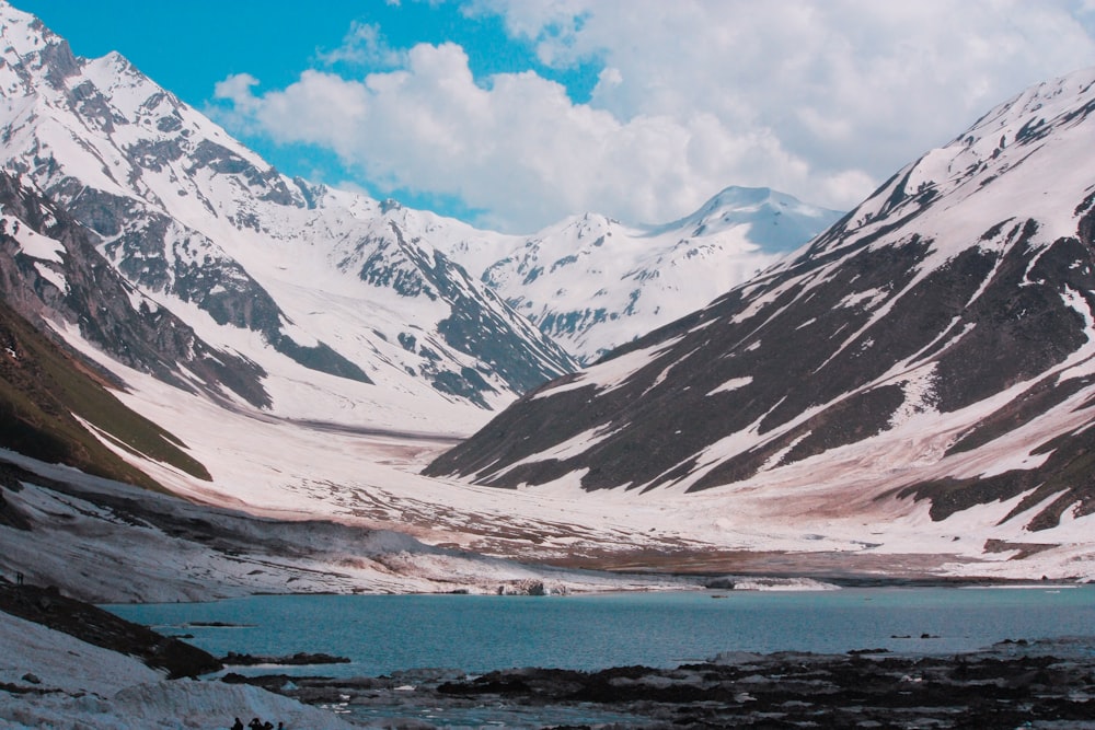 mountains beside lake