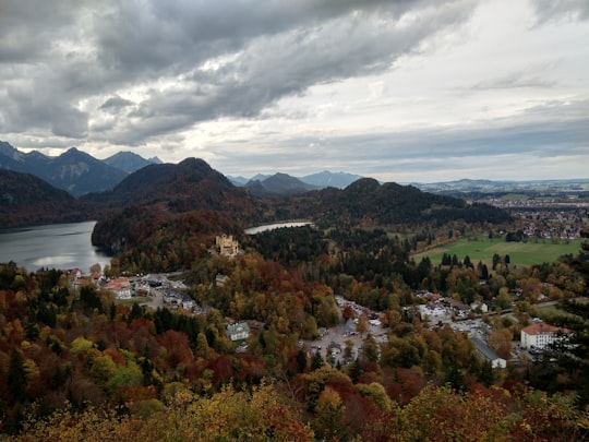 aerial photography of houses near lake in Hohenschwangau Castle Germany