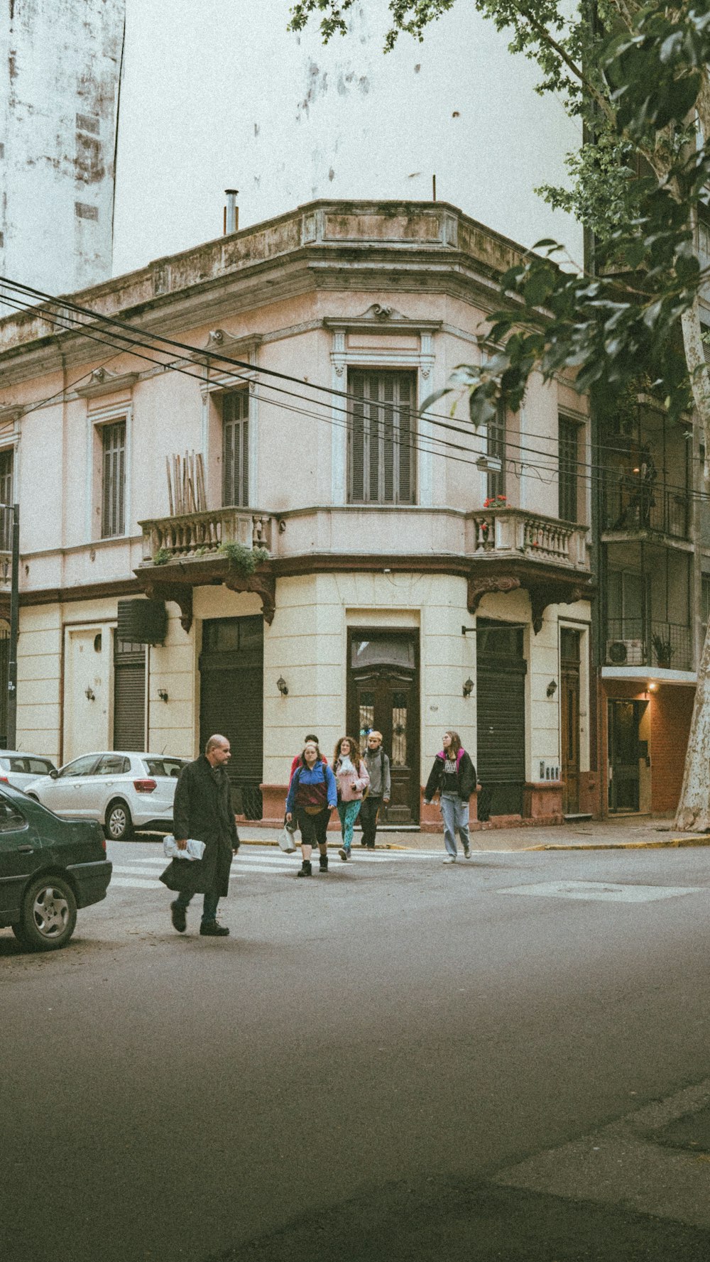 people crossing street