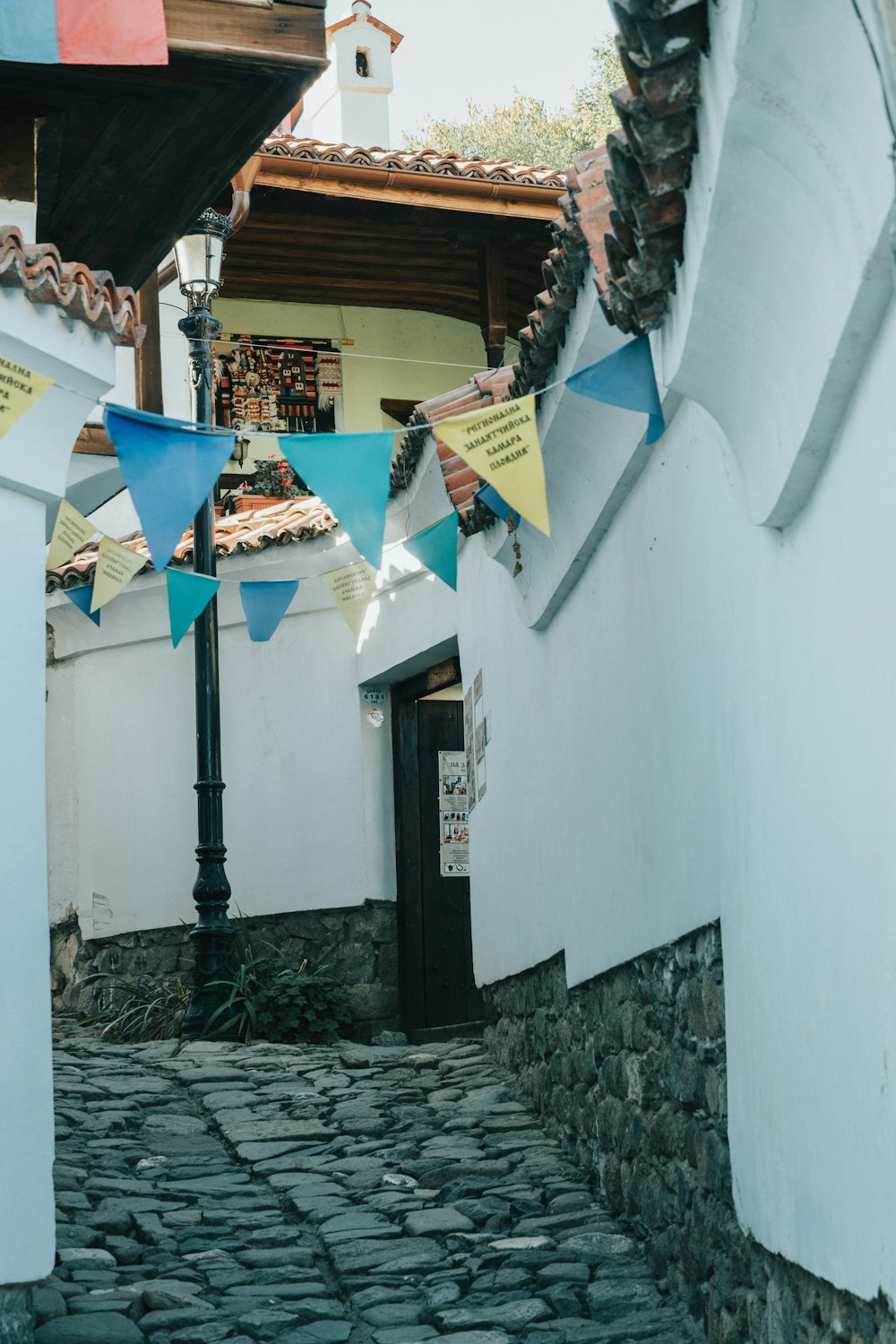 pennants on street