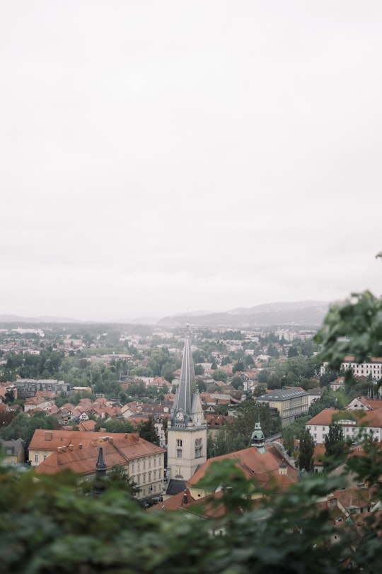 aerial photography of houses in Ljubljana Castle Slovenia