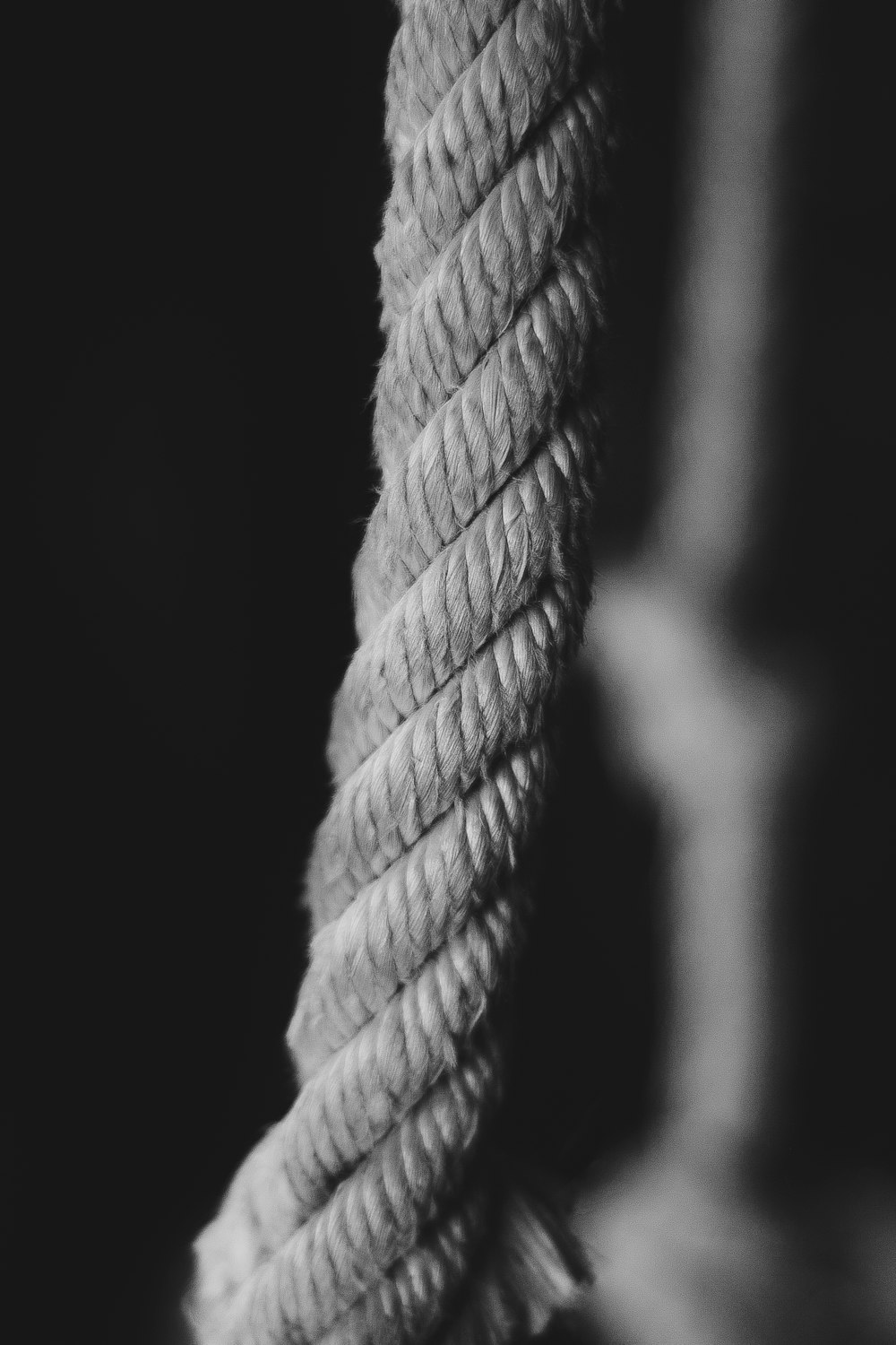 grayscale photo of rope