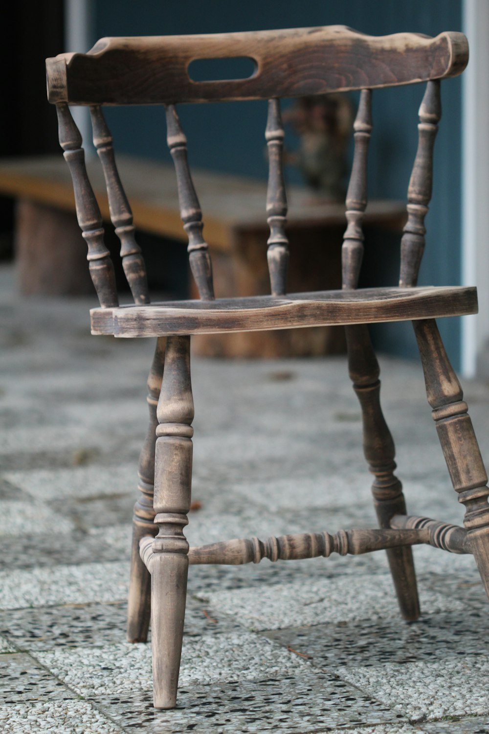 brown wooden Windsor chair