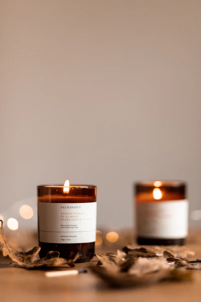 Duo de bougies ambrées