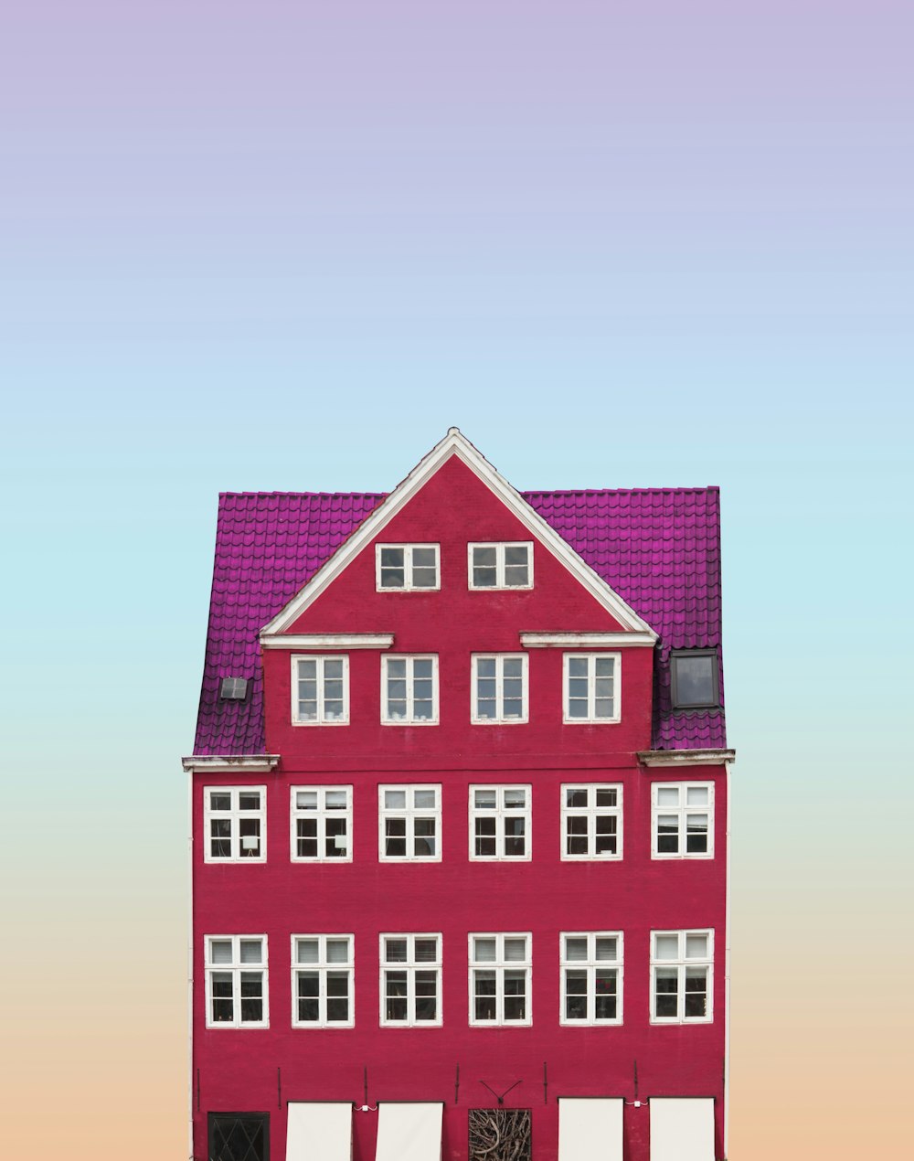 pink painted house