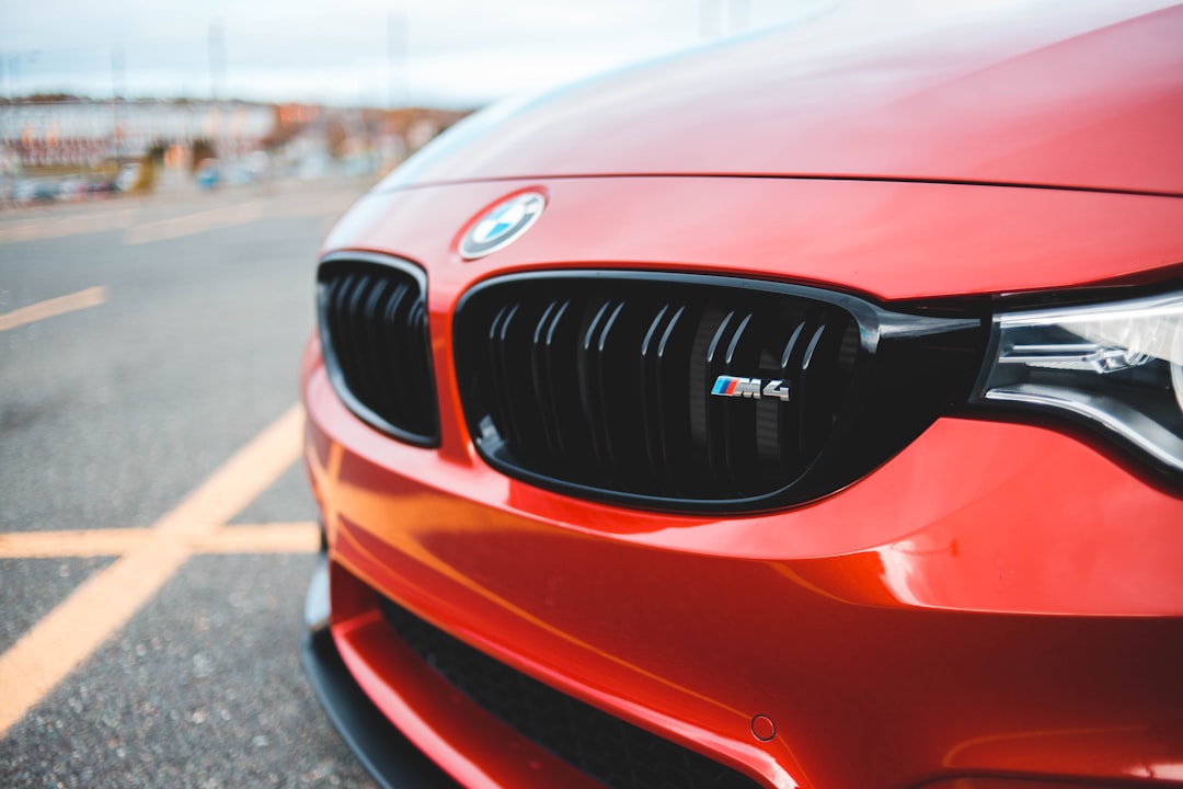 red BMW car