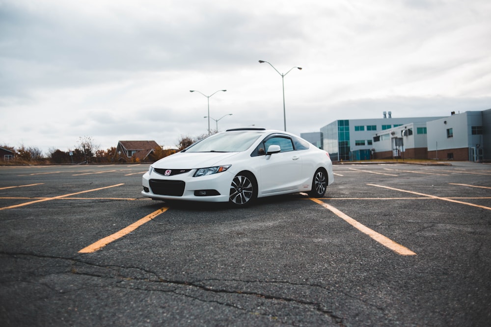 white Honda coupe