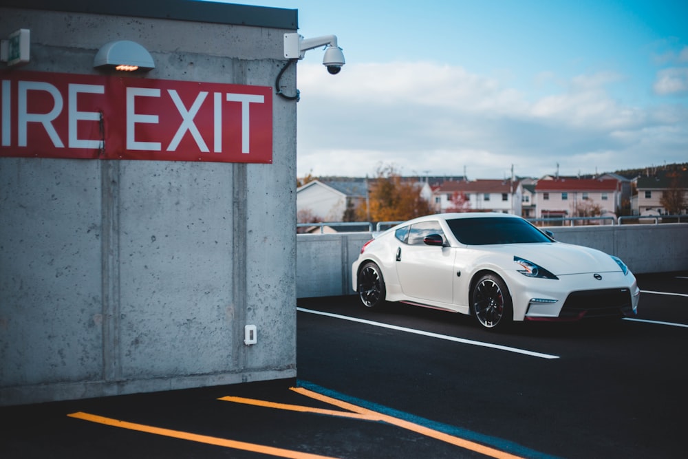 white Nissan coupe