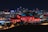 red building at night time