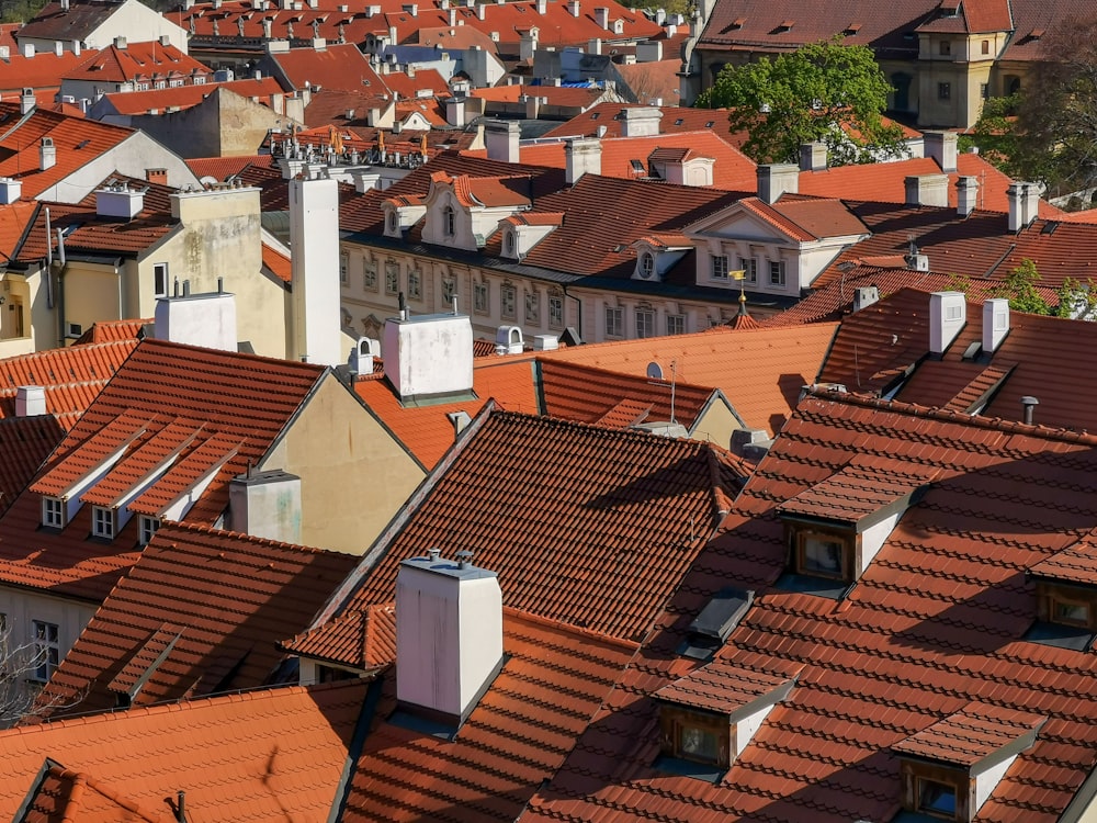 high-angle photo of city buildings