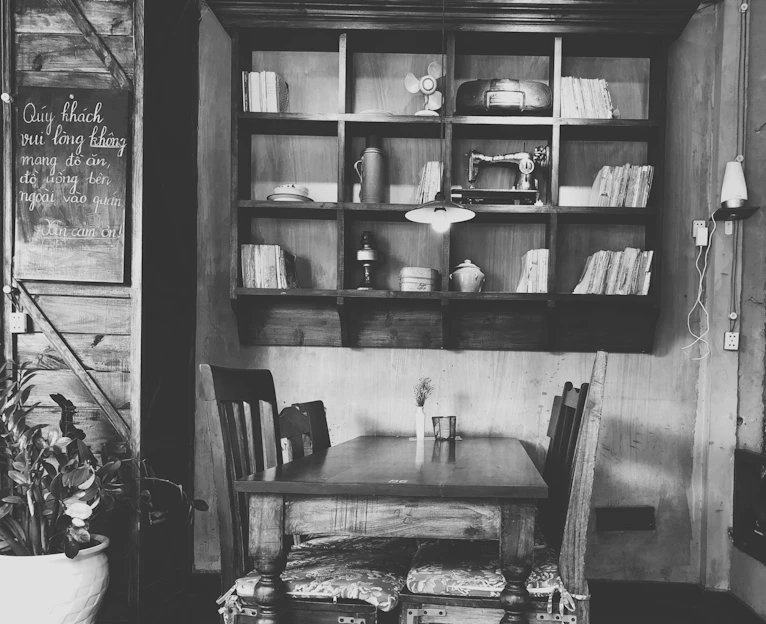 A cozy room showcasing rustic interior pieces alongside neatly stacked scrap materials ready for reuse.