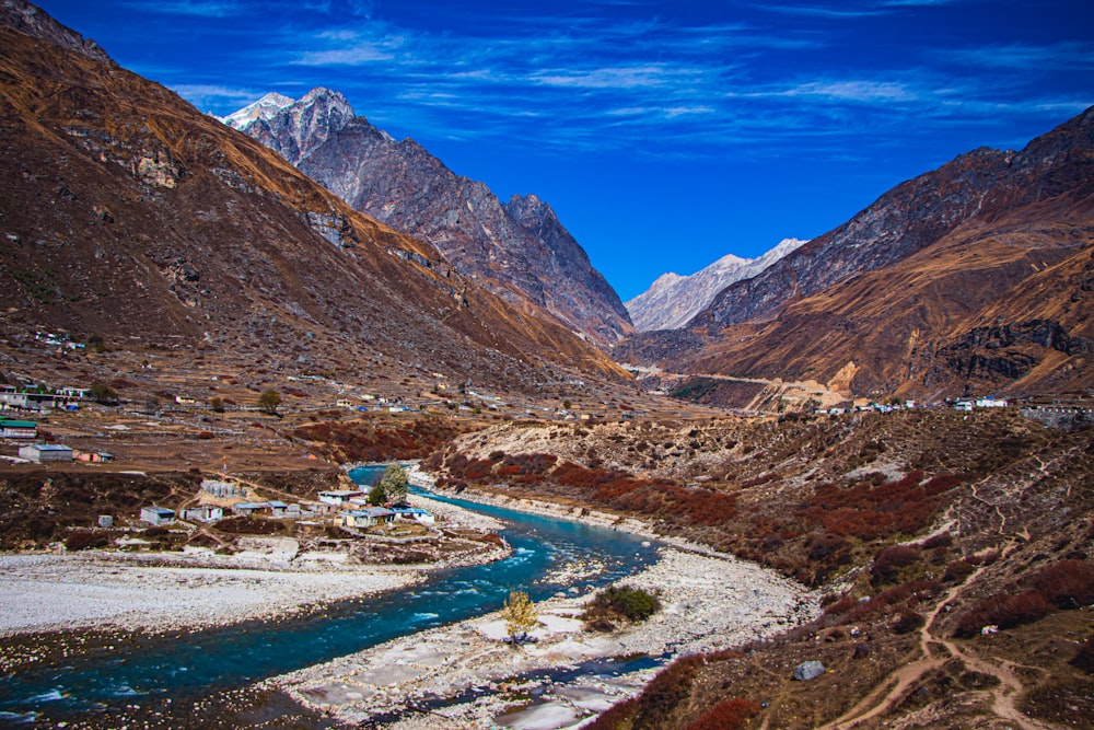 aerial photography of a valley