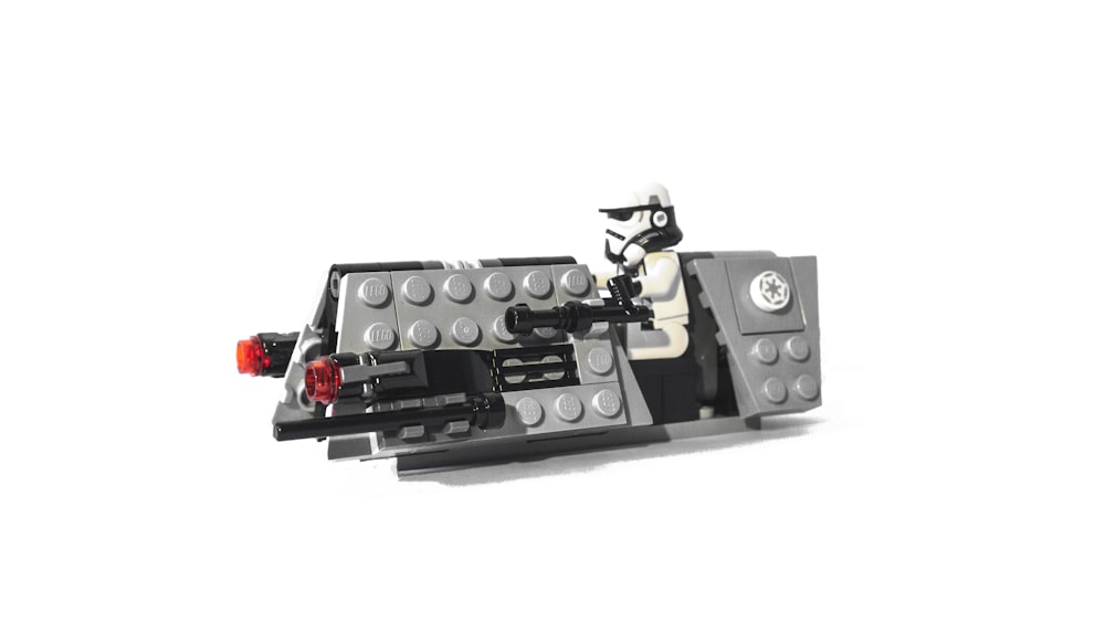 black and gray Lego Star Wars rocket