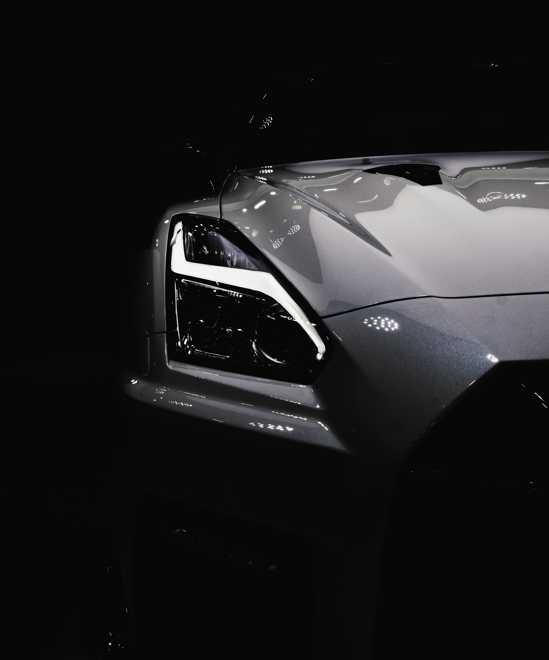macro photography of white vehicle