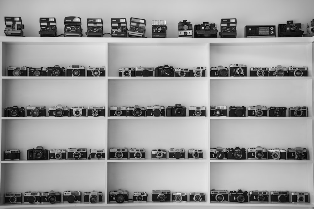 black assorted-type Cameras set
