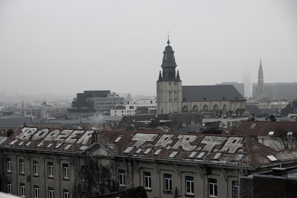 aerial photography of building beside cathedral