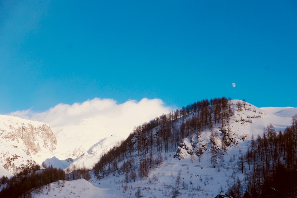 snow covered mountain during daytime