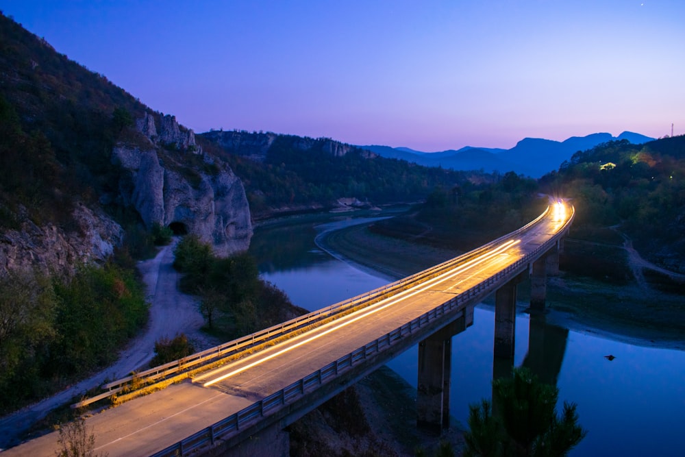 grey and yellow highway bridge