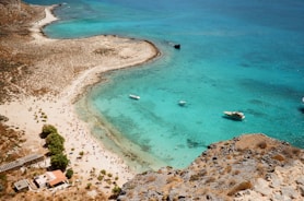 aerial view of sandy beach during daytime