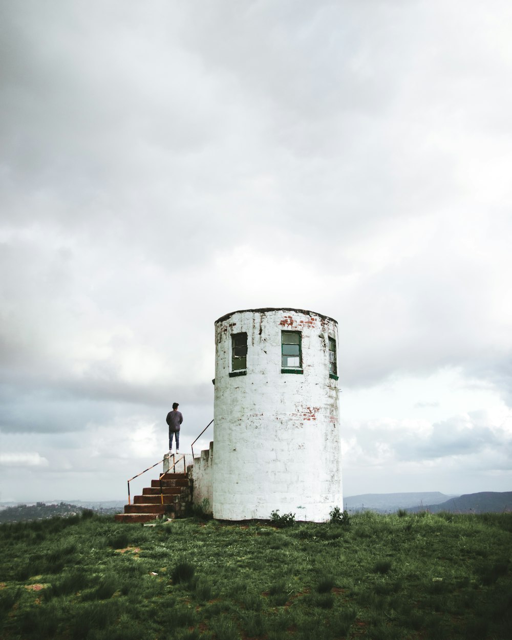 white stone tower building