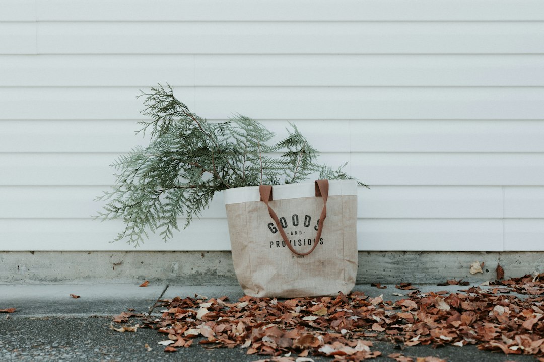 leather tote bag closeup