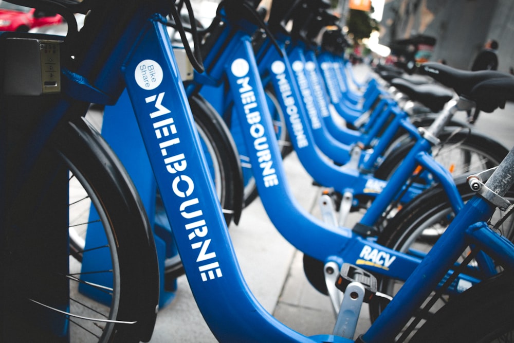 blue and black Melbourne bikes