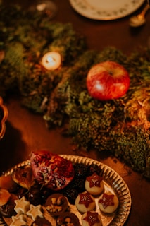 honeycrisp apple near tealight candle