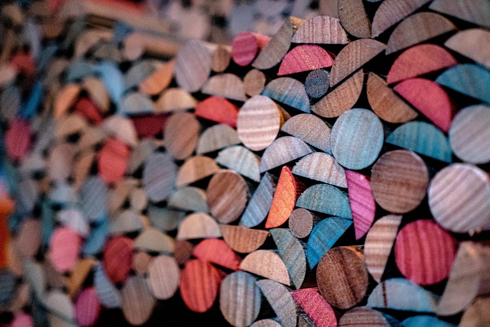 assorted-color wooden decors