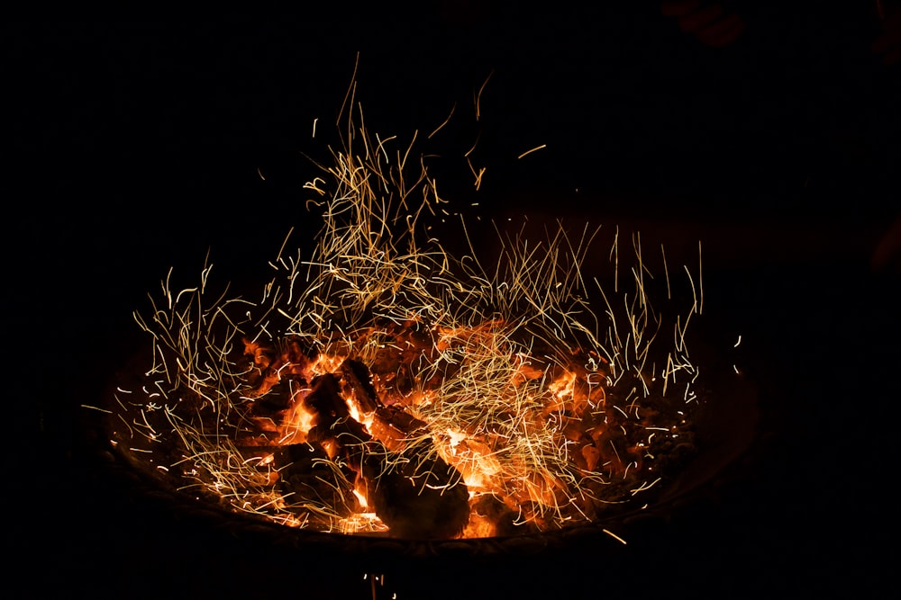 firepit during nighttime