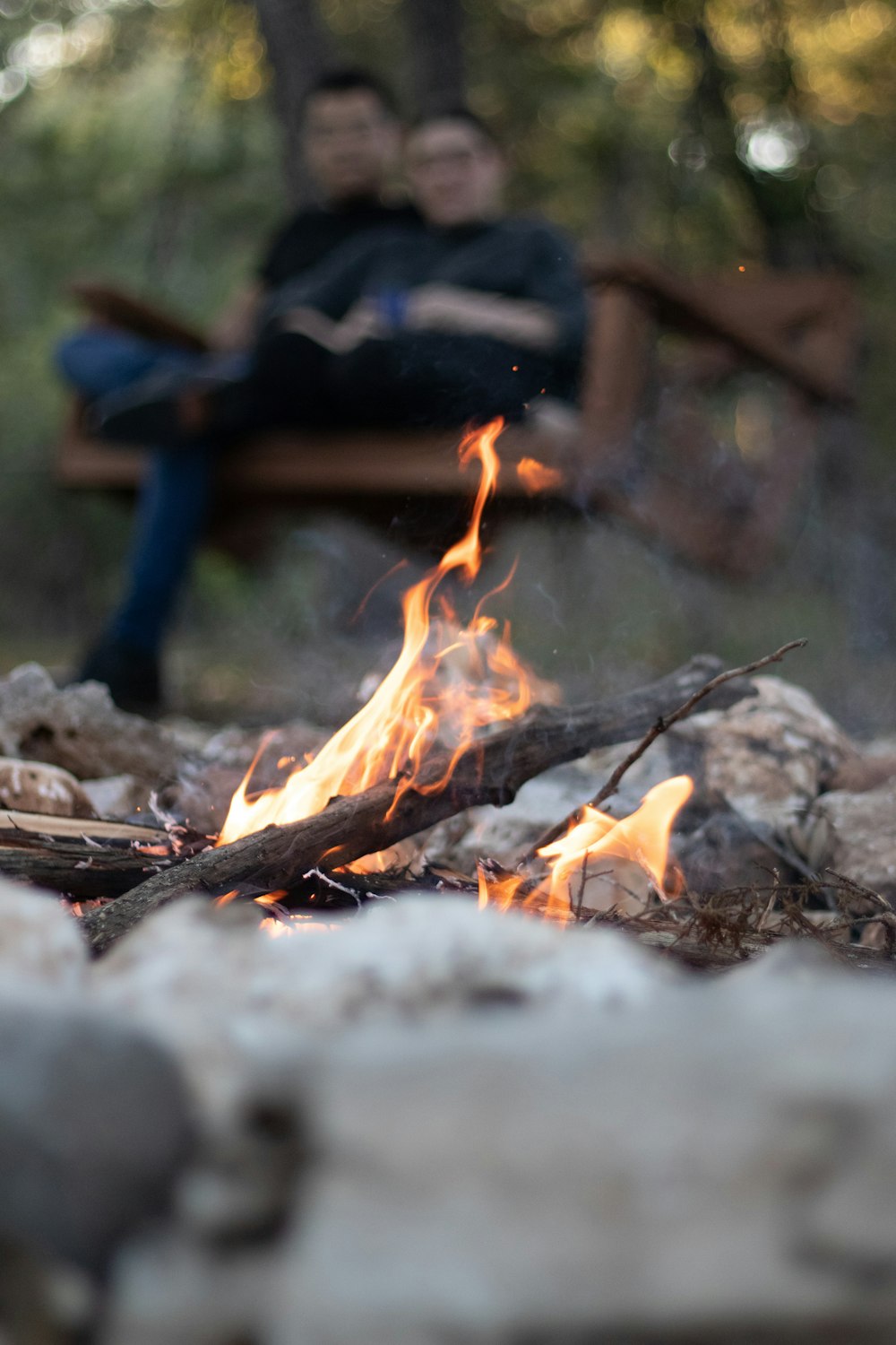 wood burning during daytime