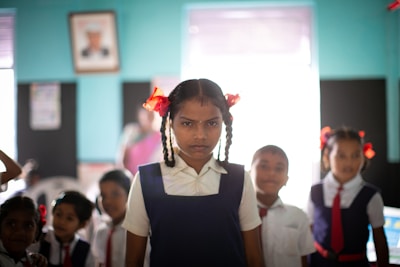 Indian girl in school uniform