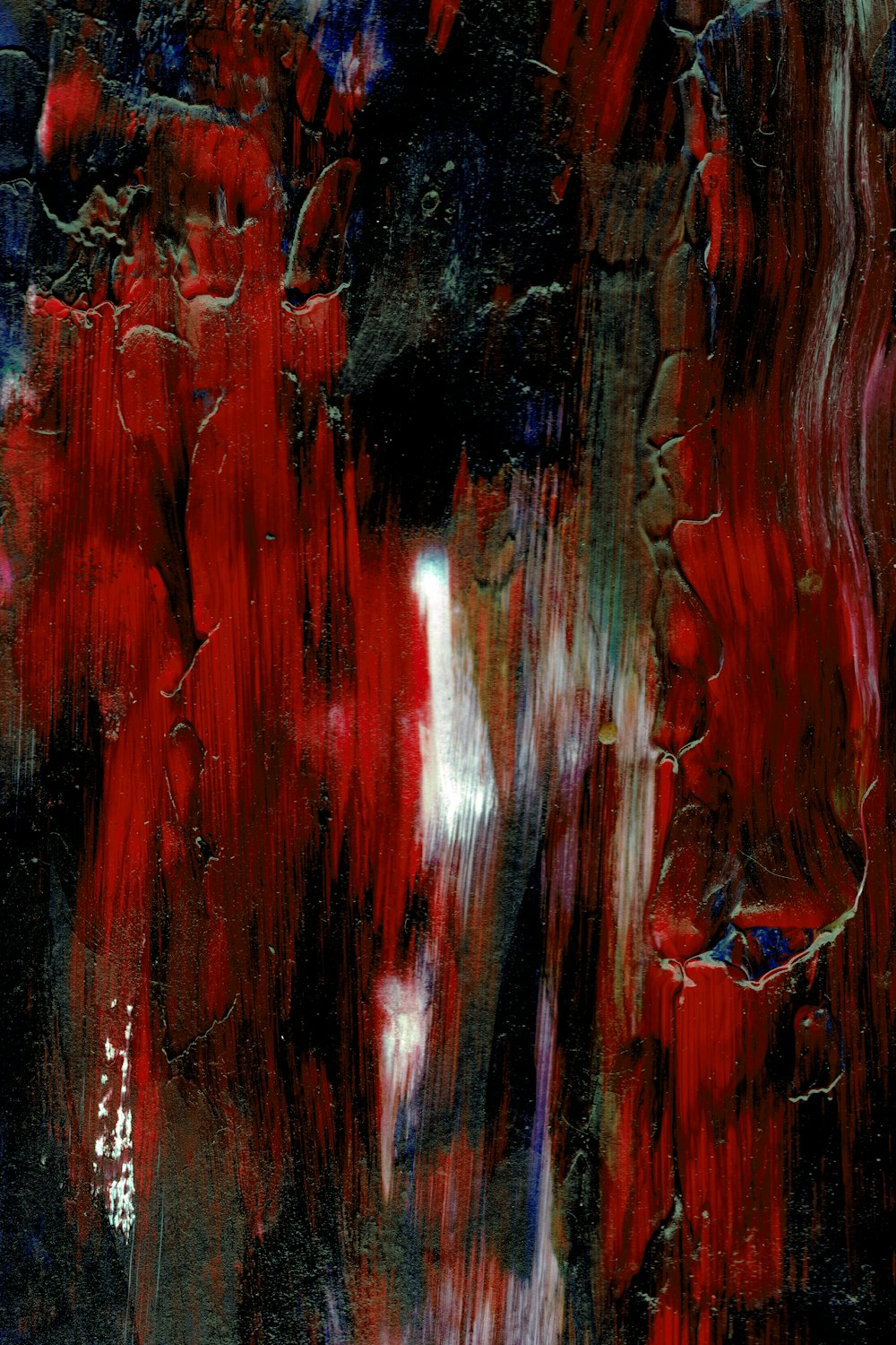 Pintura abstracta roja y negra