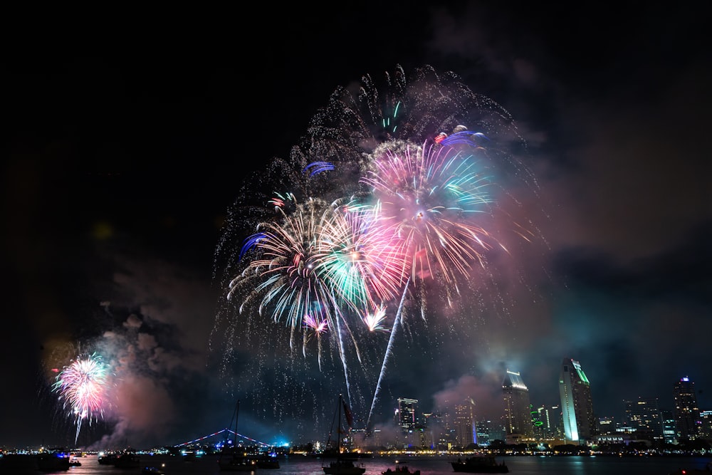 low-angle photography of fireworks display