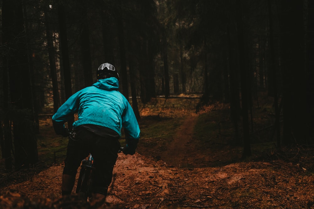 man riding bike