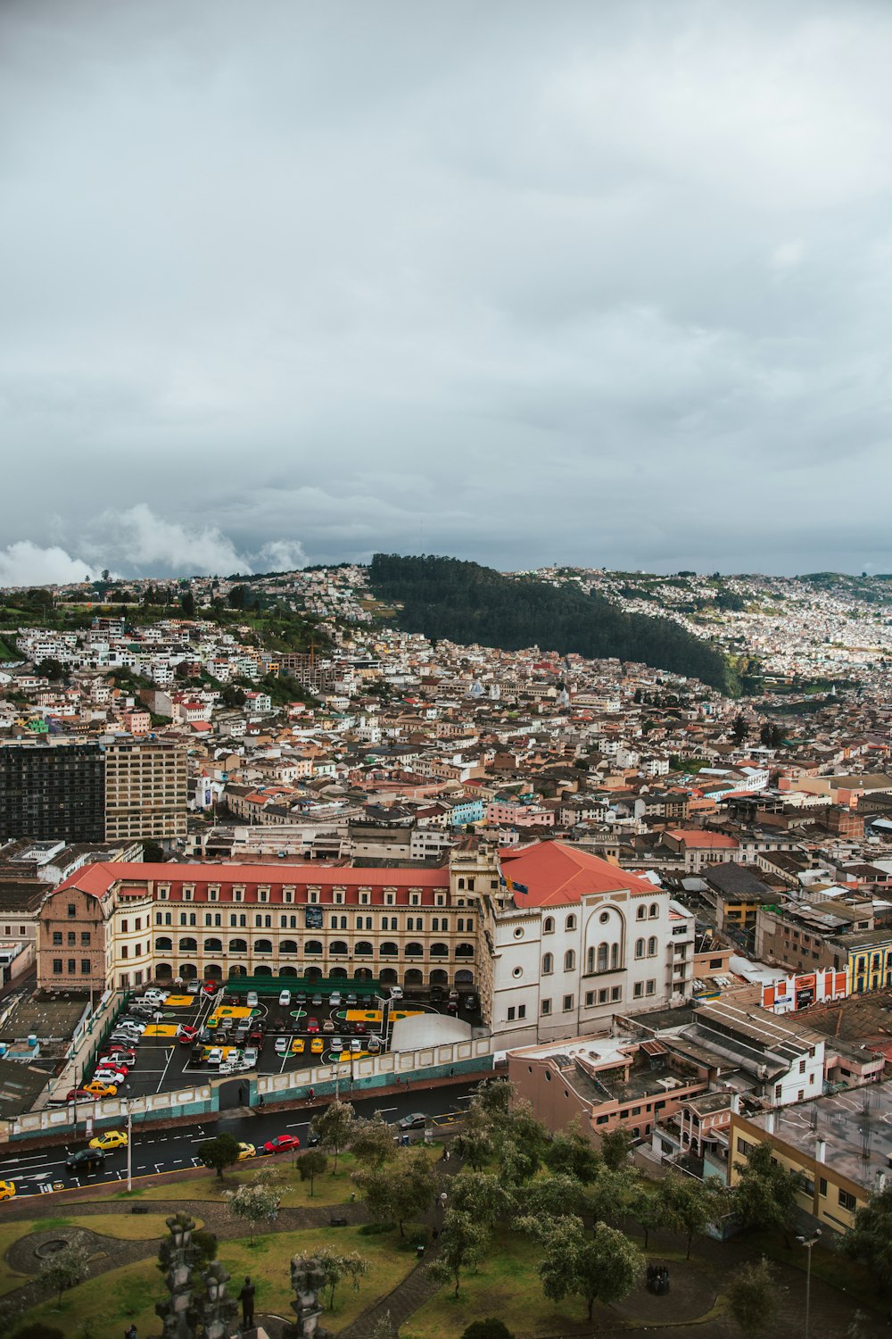 aerial photography of city under cloudy sky