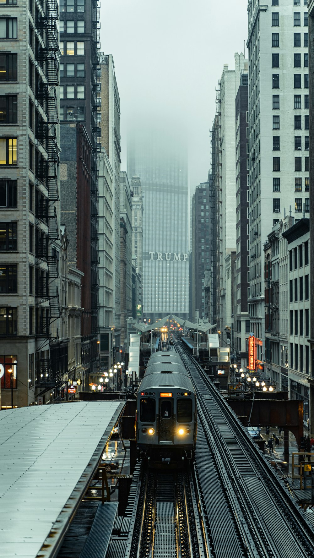 aerial photography of train