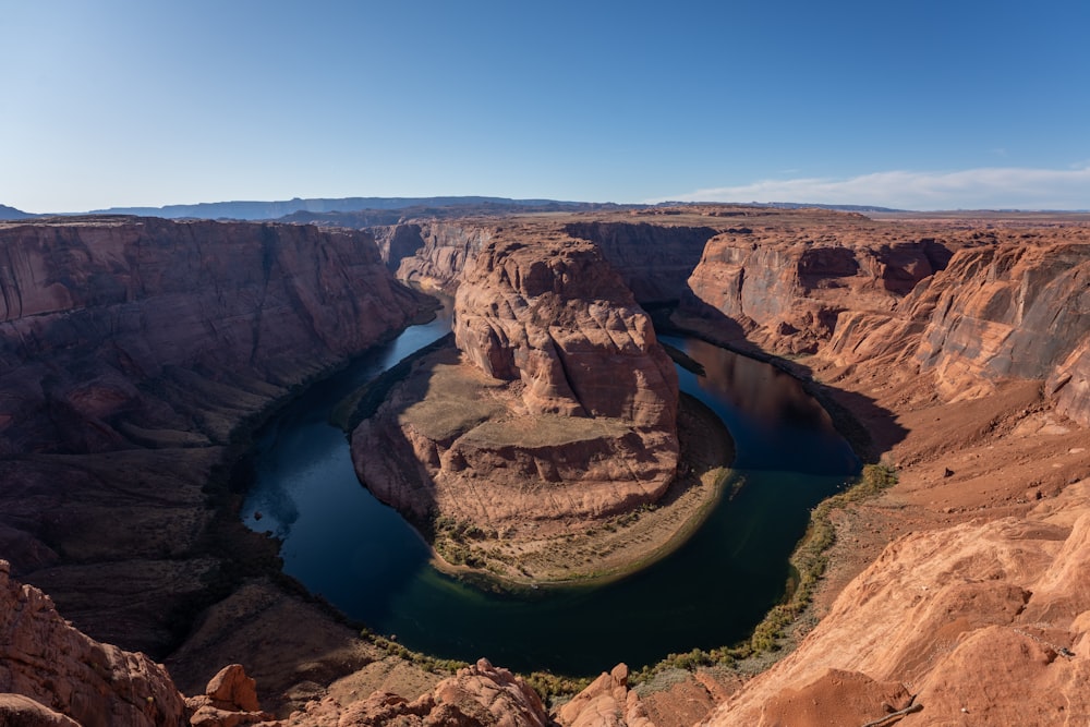 aerial photography brown canyon during daytime