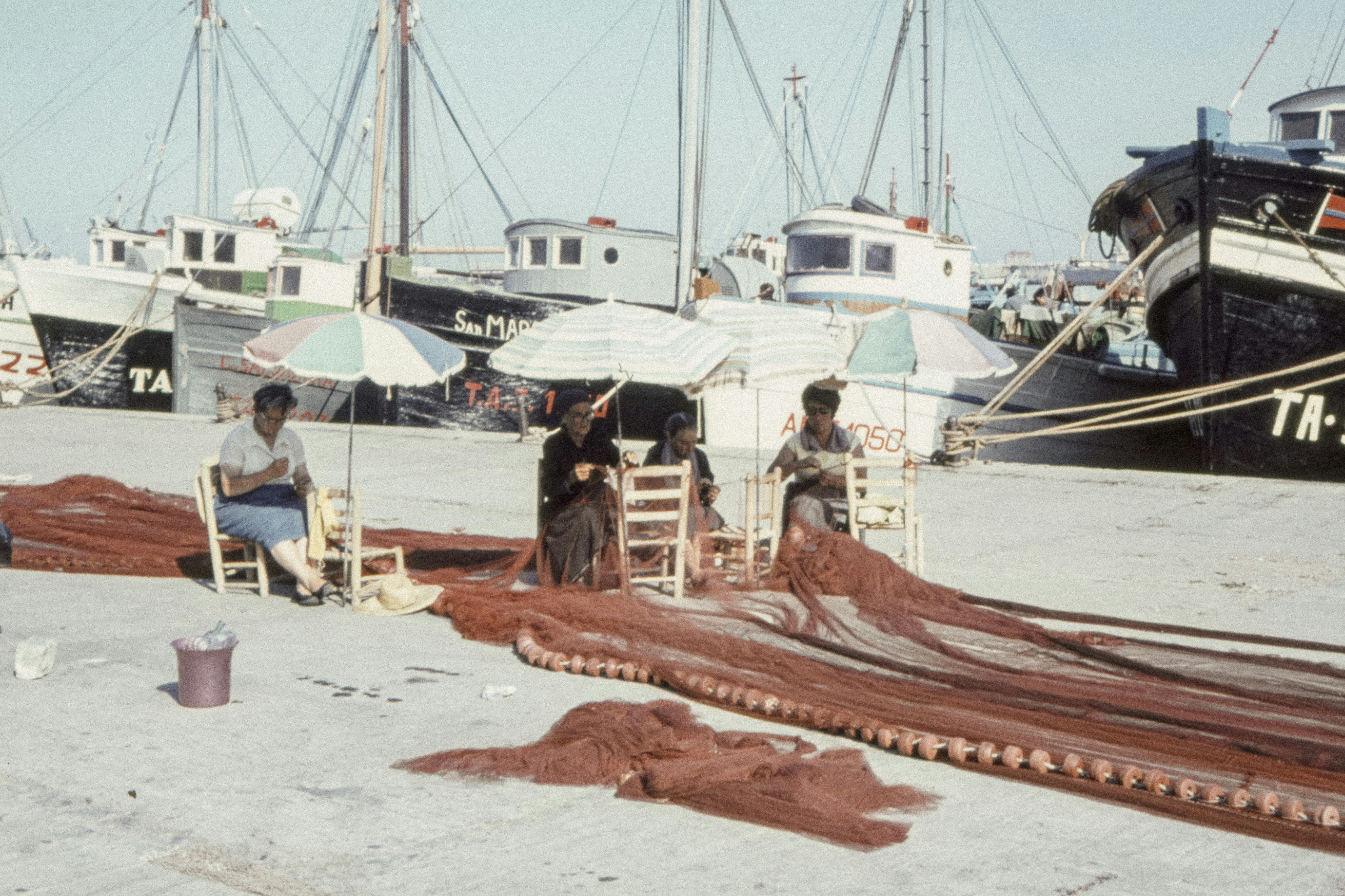 Repair team working on a dock