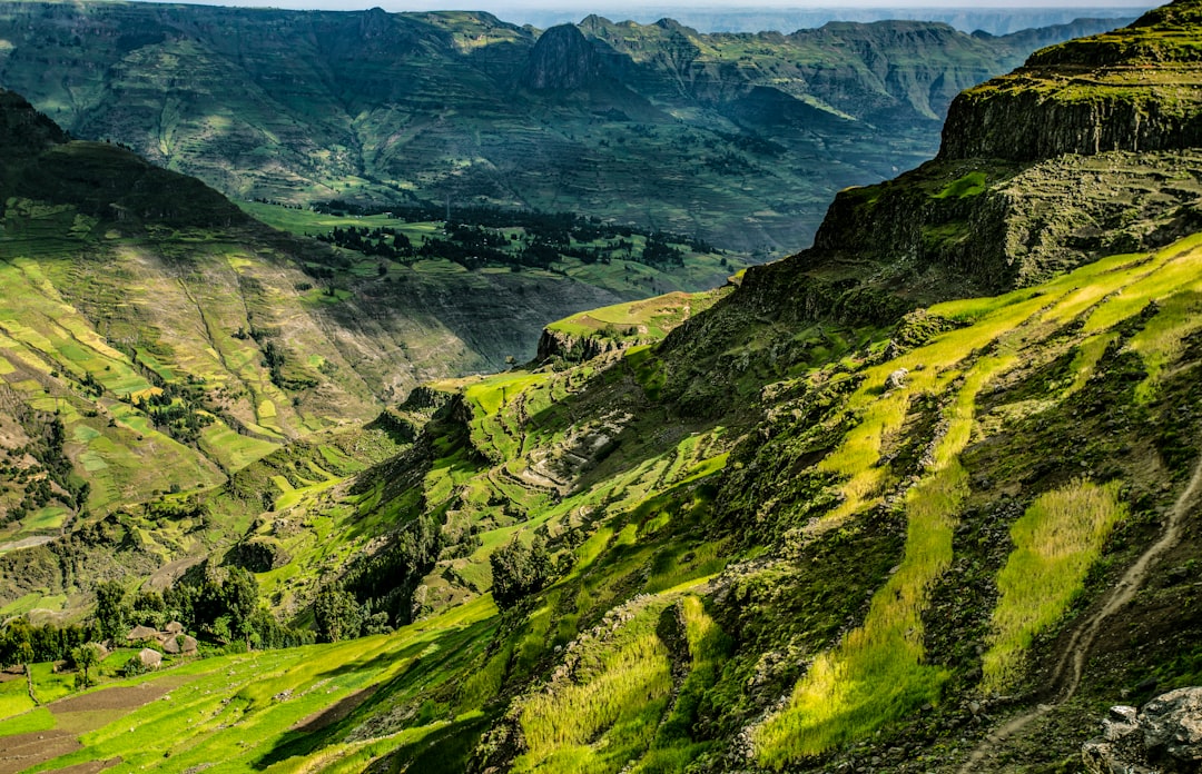 aerial photography of mountain