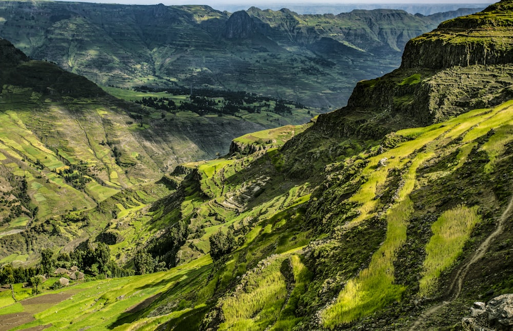 aerial photography of mountain