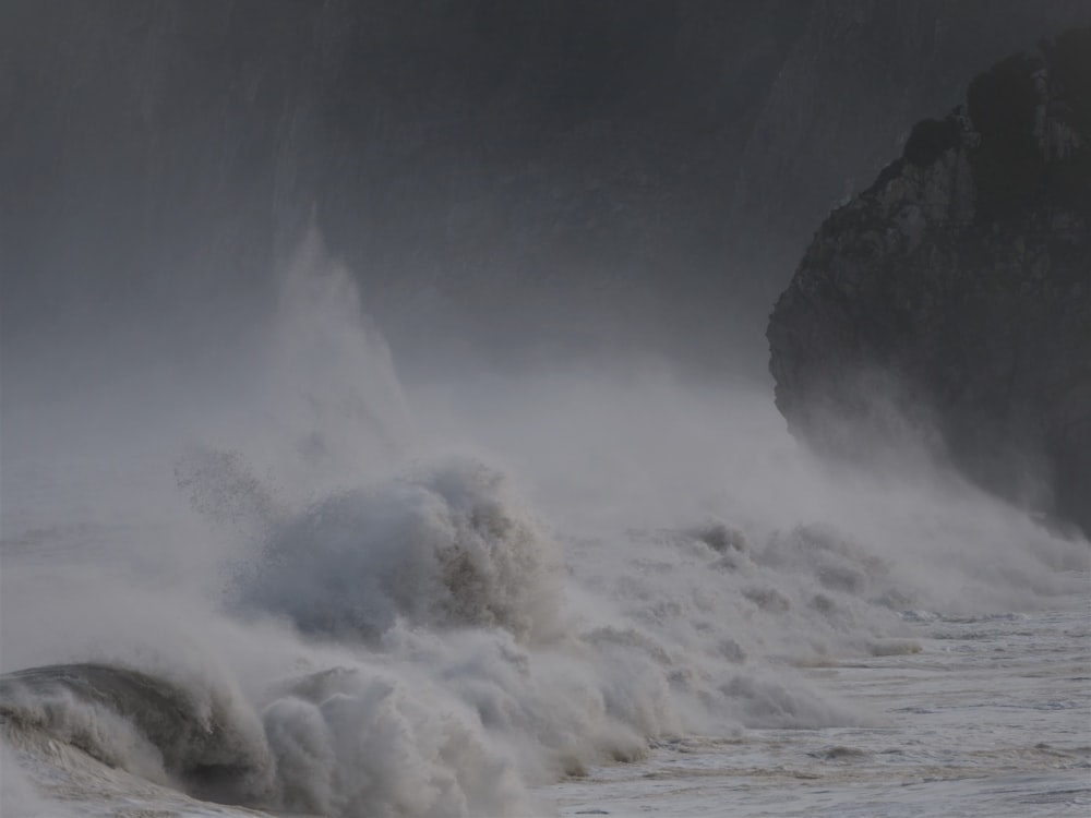 waves rushed to shore