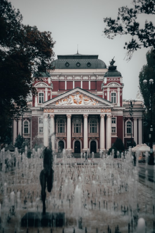 architectural photography of white and red house in City Garden Bulgaria