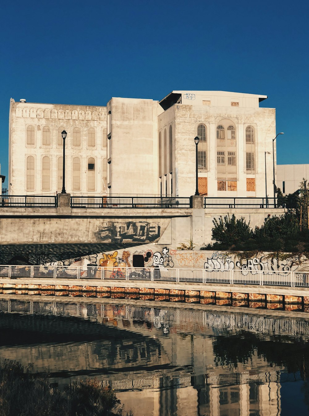 concrete bridge and building